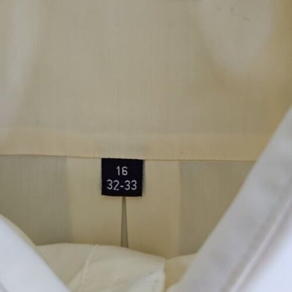 Roberto Villini Button-Up Shirt Men's 16 32-33 Yellow Long Sleeve Non-Iron - Picture 4 of 15